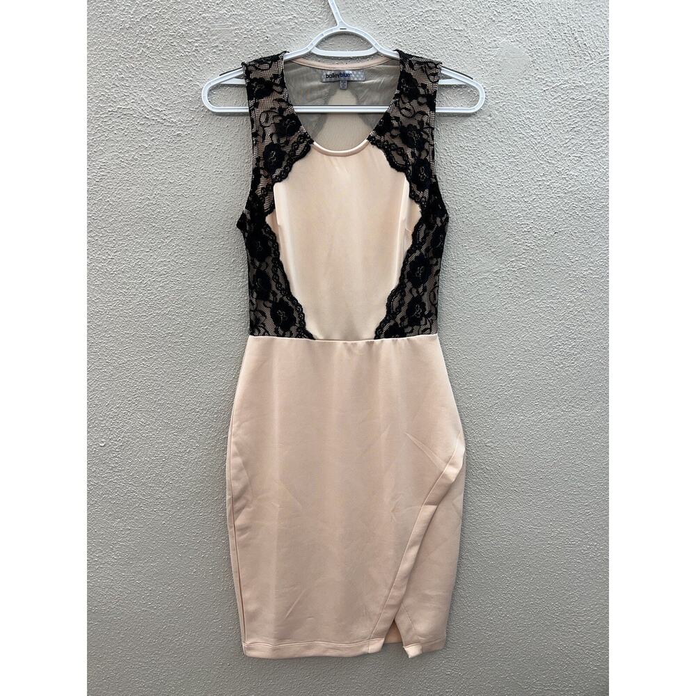 Womens Bailey Blue Dress Size Medium Pink and Black Lace Sleeveless Tight